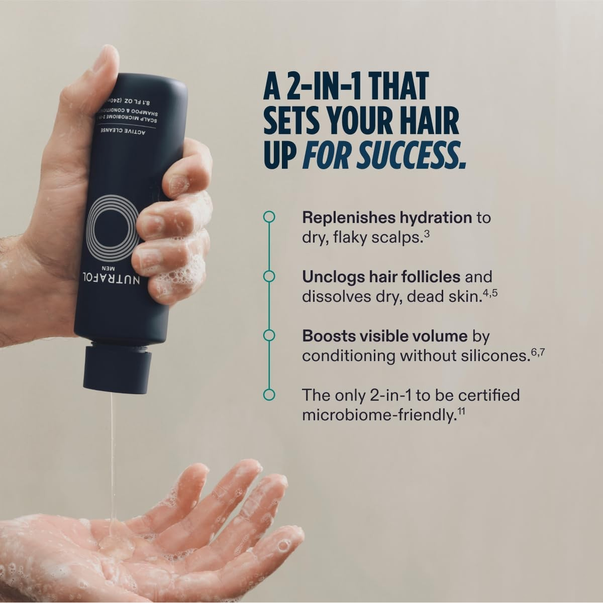 Nutrafol Men's Active Cleanse 2-In-1 Shampoo & Conditioner