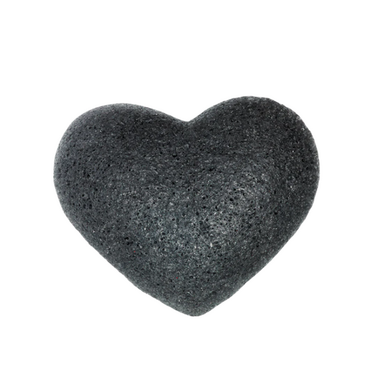 One Love Organics The Cleansing Sponge Bamboo Charcoal Heart