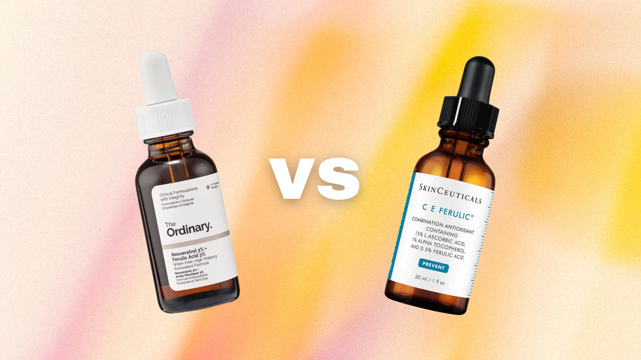 The Ordinary Ferulic Acid Serum vs SkinCeuticals C E Ferulic