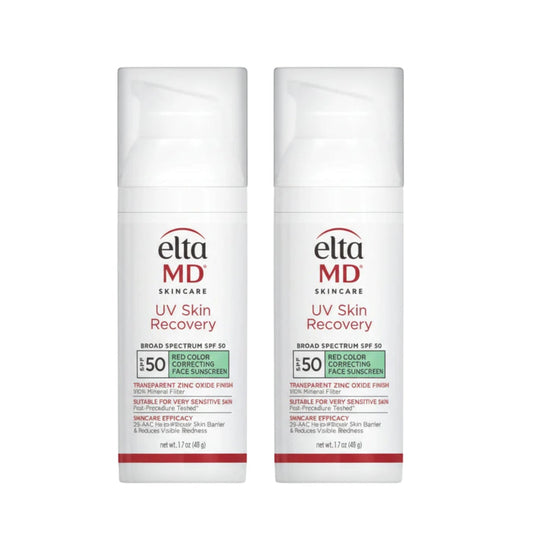 EltaMD UV Skin Recovery Red Color Correcting Green Tint Broad Spectrum SPF 50 Duo Set Oh Beauty