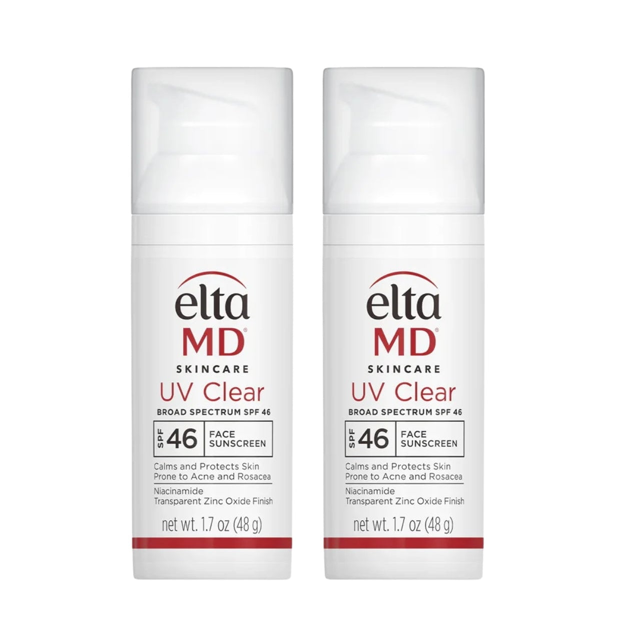 Two bottles of EltaMD UV Clear SPF 46 Broad-Spectrum | Oh Beauty