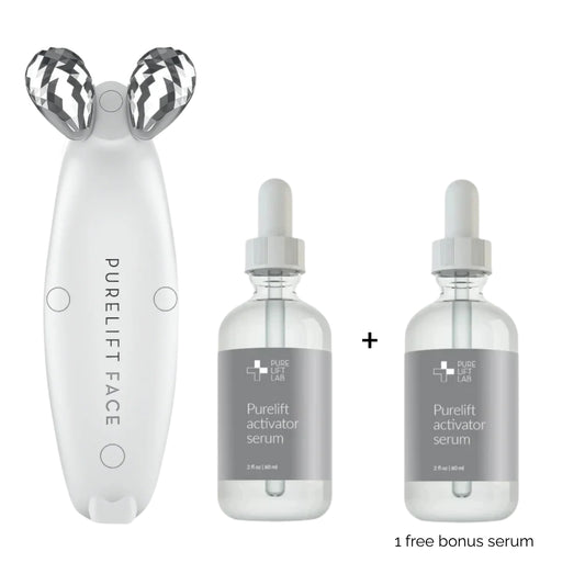 PURELIFT FACE device and two bottles of Purelift activator serum | oh beauty