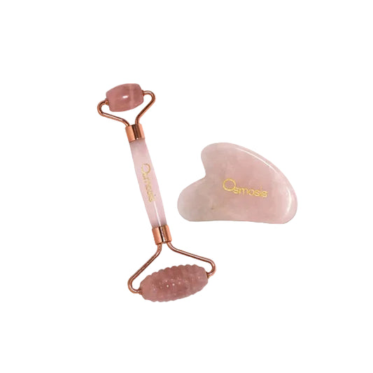 Osmosis Rose Quartz Facial Roller & Gua Sha Set