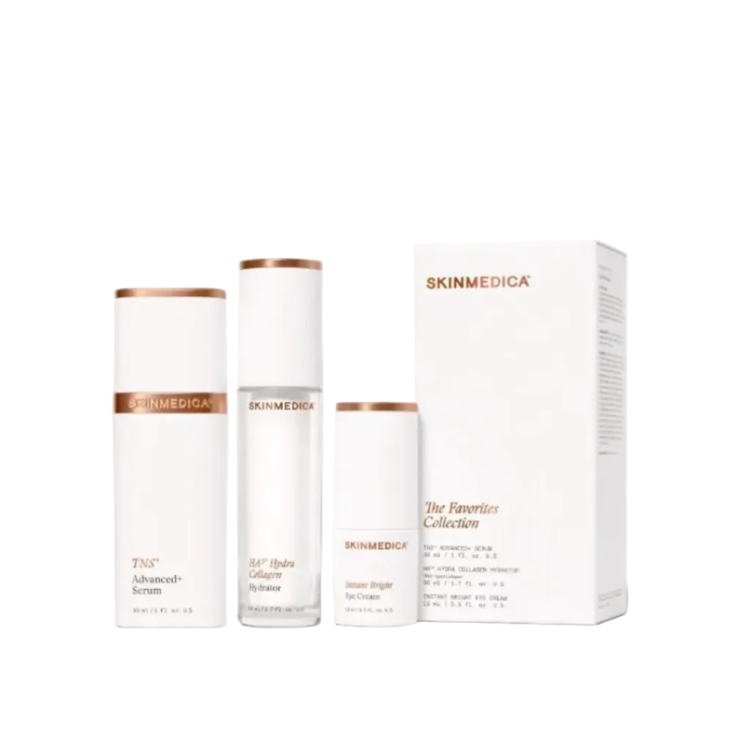 SkinMedica Favorites Collection with TNS Advanced+ Serum, HA5 Hydra Collagen Hydrator and Instant Bright Eye Cream