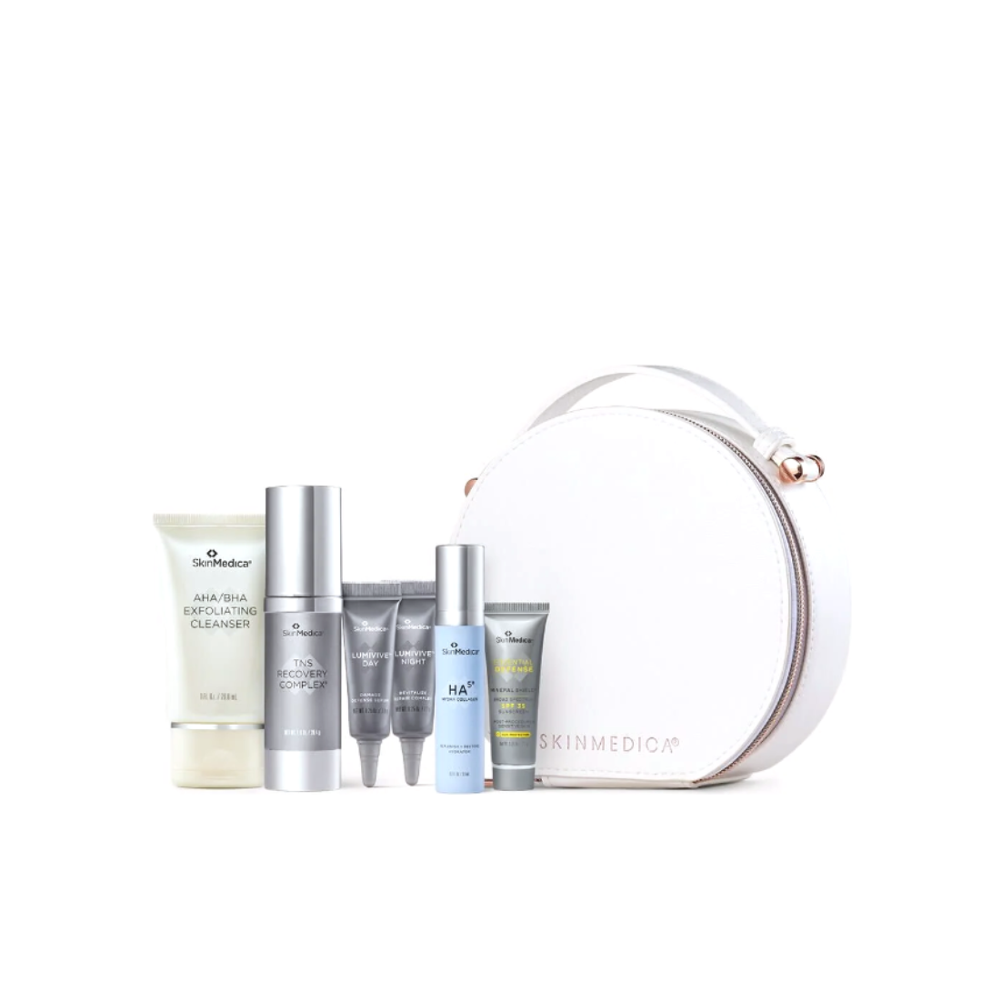 The SkinMedica Method Collection with six travel-size products and SkinMedica vanity case