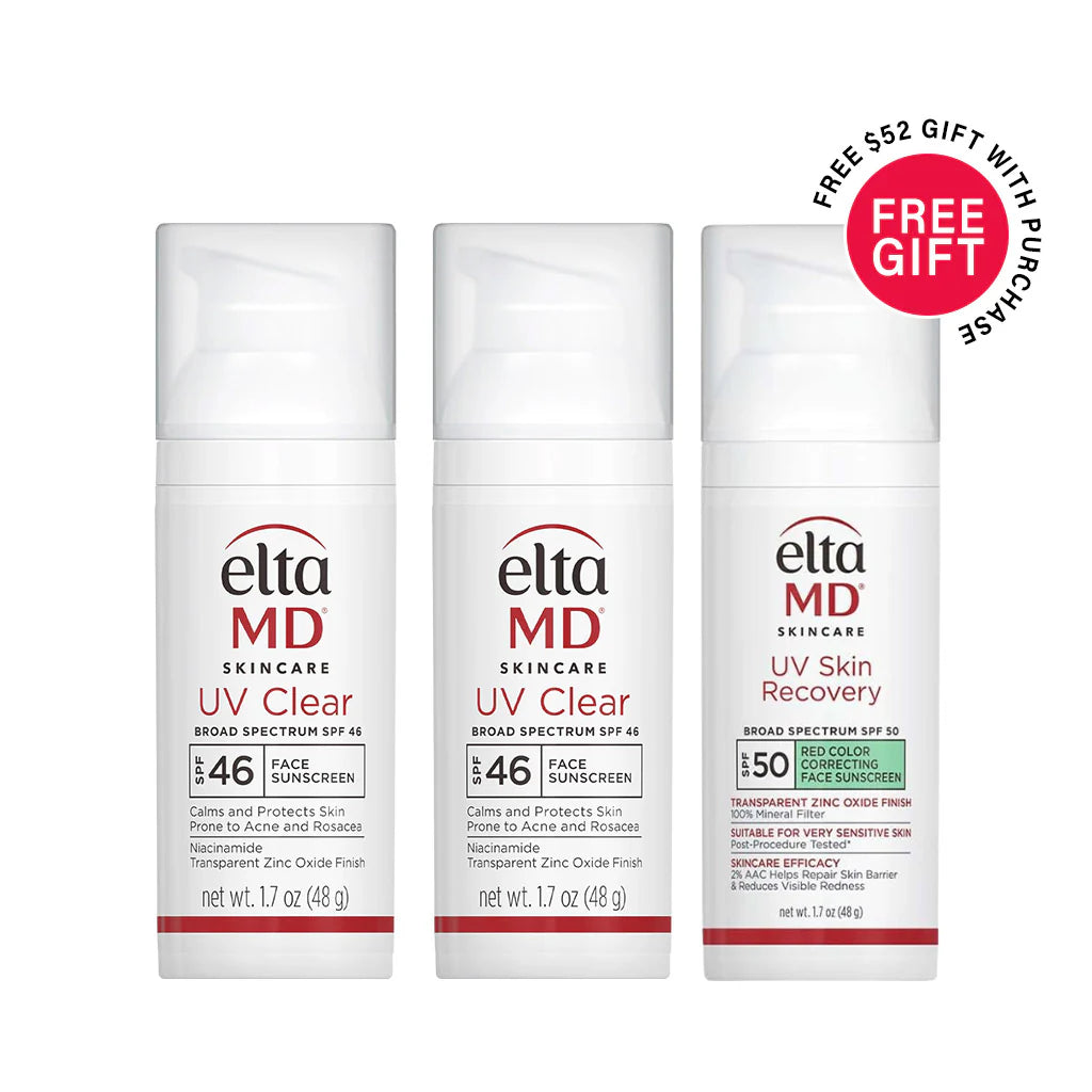 EltaMD Buy 2x Clear Broad-Spectrum SPF 46 Get 1 FREE UV Recovery Red Color Correcting Green Tint Broad Spectrum SPF 50 ($142 Value)