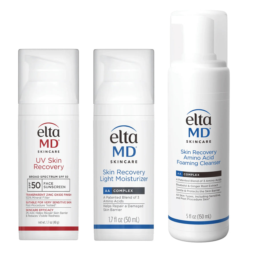 EltaMD Sensitive Skin Bundled Kit with foaming cleanser, light moisturizer, and SPF 50 sunscreen