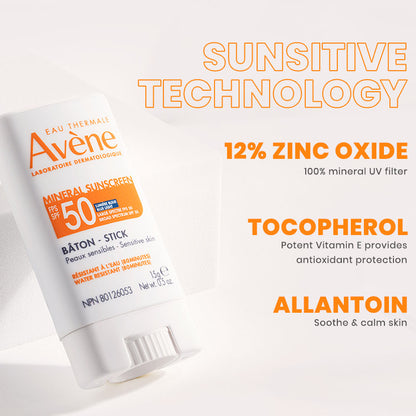 Avène Mineral Sunscreen Balm Stick SPF 50