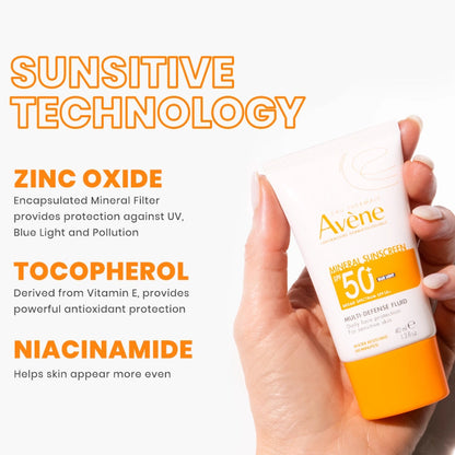 Avène Mineral Sunscreen Multi-Defense Fluid SPF 50+