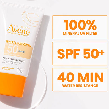 Avène Mineral Sunscreen Multi-Defense Fluid Tinted SPF 50+