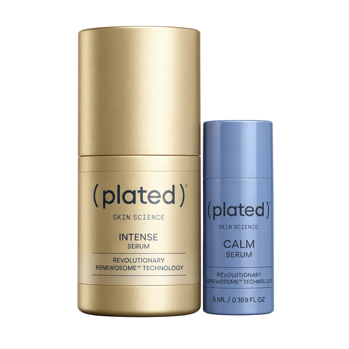 plated Skin Science Procedure Enhancement Bundle: full-size INTENSE Serum and 5 ml CALM Serum